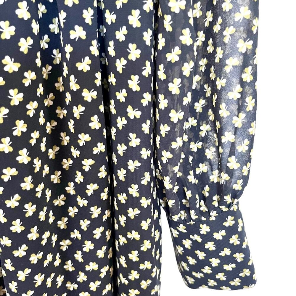 Orla Kiely RARE chiffon clover shamrock ditsy  print midi dress size 6 - Picture 4 of 14